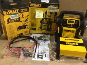 MIX LOT OF 1400 Peak Amp Portable Car Jump Starter with Digital Compressor by DEWALT AND POWER INVERTER Customer Returns See Pictures