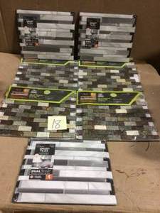 Dylan Multi 11.61 in. x 11.69 in. Brick Joint Matte Stone and Glass Mosaic Wall Tile (0.97 sq. ft.Each) Customer Returns See Pictures