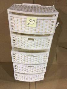 5-Drawer White Natural Fiber Trunk Customer Returns See Pictures