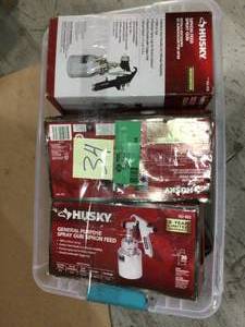 MIX LOT OF HUSKY SPRAY GUN SIPHON FEED  PLUS MISC. Customer Returns See Pictures