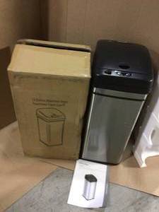 13 Gal. Touchless Sensor Trash Can with AbsorbX Odor Filter System, Stainless Steel, Wide Lid Opening, for Home, Office by iTouchless Customer Returns See Pictures