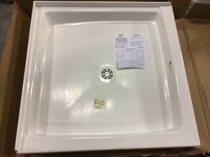Cascade 36 in. x 36 in. Double Threshold Shower Floor in White by FIAT Customer Returns See Pictures