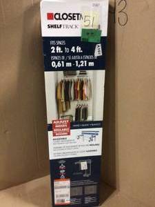 ShelfTrack 2 ft. to 4 ft. 13.4 in. D x 48.3 in. W x 49.3 in. H White Wire Steel Closet System Organizer Kit Customer Returns See Pictures