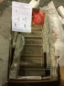 Taline Weathered Oak Jewelry Armoire by Acme Furniture Customer Returns See Pictures
