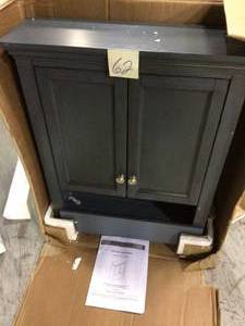 Lamport 26 in. W x 32 in. H Wall Cabinet in Harbor Blue by Home Decorators Collection Customer Returns See Pictures