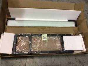 Sivil 42 in. Blackened Bronze Standard Rectangle Glass Console Table with Storage Customer Returns See Pictures
