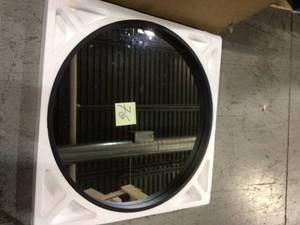 Medium Round Black Contemporary Mirror (25.59 in. H x 25.59 in. W) Customer Returns See Pictures
