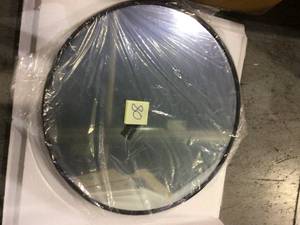 Medium Round Black Hooks Contemporary Mirror (28 in. H x 28 in. W) Customer Returns See Pictures