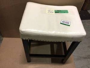24 in. Ivory Cushioned Curved Nailhead Counter Stool in Black Customer Returns See Pictures