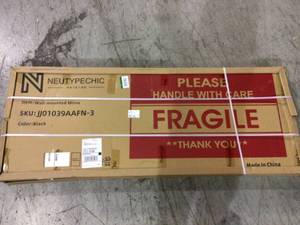 Large Rectangle Black Hooks Contemporary Mirror (59 in. H x 20 in. W) Customer Returns See Pictures