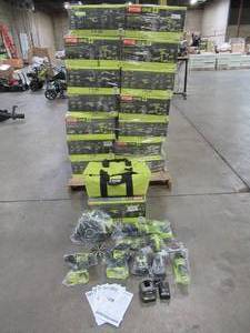 lot 2 image: WHOLESALE PALLET OF (42) RYOBI P1819 COMBO KITS FOR RESALE OVER $12,500 IN RETAIL LOW RESERVE OF $6,500.00