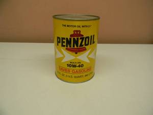 lot 4 image: VINTAGE PENNZOIL 10 W-40 FULL SIZE 1 QUART OIL CAN BANK - NICE - SEE PICTURES