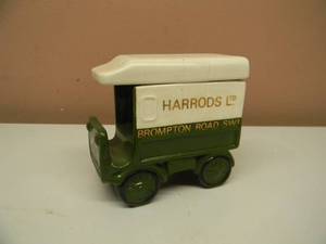 lot 15 image: Vintage Carlton Ware Made In England - HARRODS Ltd Delivery Truck WALKER Electric Van Replica Sugar  Stash Box - VERY COOL - SMALL APPROX 4LONG 4TALL - SEE PICTURES