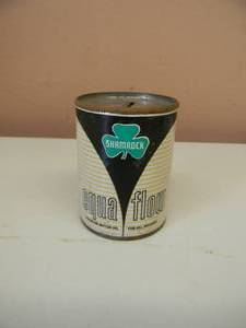 lot 46 image: VINTAGE SHAMROCK EQUA FLOW ADVERTISING OIL CAN COIN BANK - NICE - HARD TO FIND - SEE PICTURES