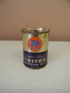 lot 51 image: VINTAGE 76 UNION TRITON ADVERTISING OIL CAN COIN BANK - NICE - GREAT PIECE - SEE PICTURES
