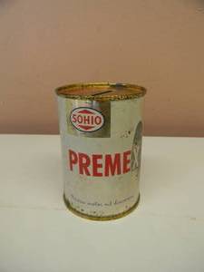 lot 58 image: VINTAGE SOHIO PREMEX MOTOR OIL ADVERTISING OIL CAN COIN BANK - NICE - GREAT PIECE - SEE PICTURES
