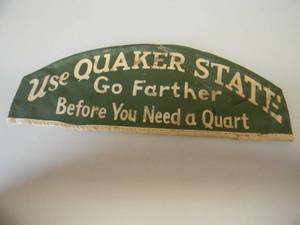 lot 66 image: VINTAGE USE QUAKER STATE, GO FARTHER BEFORE YOU NEED A QUART GAS STATION ATTENDANT HAT - ORIGINAL - AWESOME PIECE - SEE PICTURES