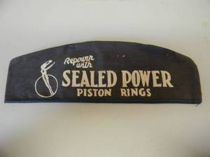 lot 70 image: VINTAGE REPAIR WITH SEALED POWER PISTON RINGS GAS STATION ATTENDANT HAT - ORIGINAL - AWESOME PIECE - SEE PICTURES