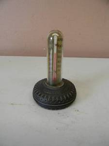 lot 88 image: VINTAGE 1940s GOODRICH TIRE THERMOMETER  GOODRICH SILERTOWN STORES 1634 UNIV. NE 1389 - VERY COOL - APPROX 3.5 - SEE PICTURES