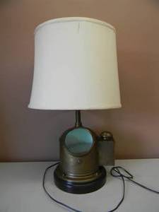 lot 100 image: VINTAGE BERGEN-NAUTIK NORWAY SHIPS BINNACLE COMPASS CONVERTED TO ELECTRIC 2 LIGHT NAUTICAL MARITIME LAMP - THE REAL DEAL - AWESOME, AWESOME PIECE - SEE PICTURES