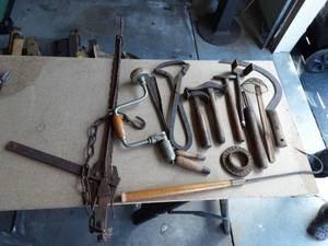 Lot Of Vintage Hand Tools-Fence Stretcher, Ice Tong, Hammers & More