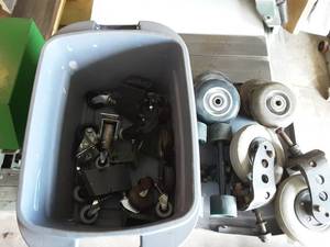 Assorted Rubber Wheels & Casters Includes Tote With Lid