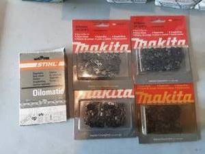 5-New Chainsaw Chains 4-Makita, 1- Stihl