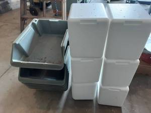 6-Stacking Parts Bins, 6-Foam Coolers