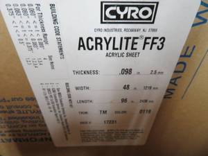 LARGE LOT OF ACRYLITE FF3  (PLEXI GLASS)