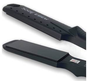 Jose Eber 1657055 Wet or Dry Styling Flat Iron Hair Straightener with Extra Wide 1.5 Plates, Dual Voltage, Black