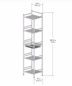 Slat Style 14 in.Wx 11 in.Dx58.5 in. H Towel Tower in Nickel