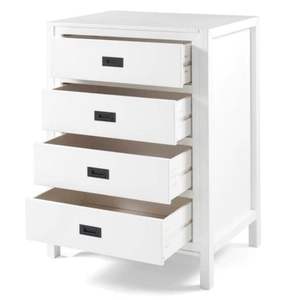 40 Classic Solid Wood 4-Drawer Chest - White