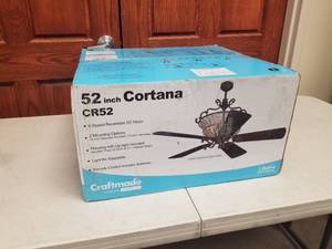 52 Ceiling Fan Craftmade Cortana with 5 blades and  glass (new in box)