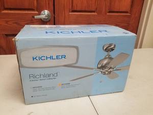 42 Ceiling Fan Kichler Richland Oil Brushed Bronze with 5 WalnutCherry blades (new in box)
