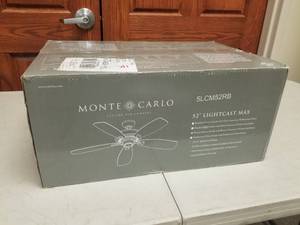52 Ceiling Fan Monte Carlo Lightcast Max Roman Bronze with 5 BronzeAmerican Walnut Dual blades (new in box)