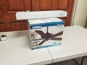 60 Ceiling Fan Fanimation myFanimation Collection Distinction Brushed Nickel with 5 Buttonwood Cherry blades (new in box)