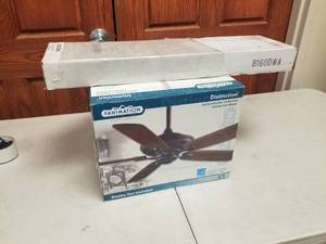 60 Ceiling Fan Fanimation myFanimation Collection Distinction Dark Bronze with 5 Buttonwood Dark Walnut blades (new in box)