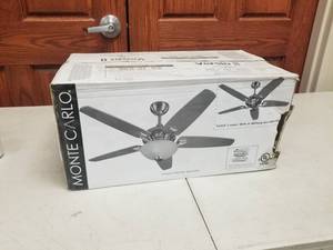 44 Ceiling Fan Monte Carlo Versio II Roman & Iberian Bronze with 5 blades and  glass (new in box)