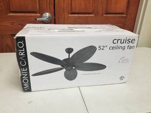 52 Ceiling Fan Monte Carlo Cruise White with 5 White blades (new in box)