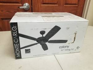 52 Ceiling Fan Monte Carlo Colony White with 5 blades (new in box)