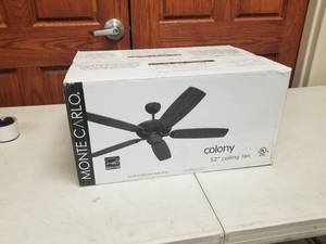 52 Ceiling Fan Monte Carlo Colony Brushed Steel with 5 blades (new in box)