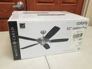 52 Ceiling Fan Monte Carlo Colony White with 5 White blades (new in box)