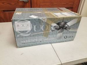 52 Ceiling Fan Quorum International the Estate White with 5 White blades (new in box)