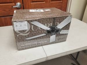 52 Ceiling Fan Quorum International Venture Studio White with 5 MapleStudio White blades (new in box)