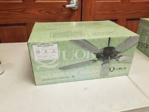 52 Ceiling Fan Quorum International the Capri I Toasted Sienna with 5 RosewoodWalnut blades (new in box)