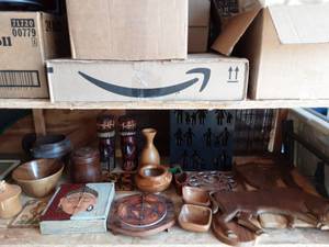 lot 12 image: Lot Of Hand Made Wood Carvings