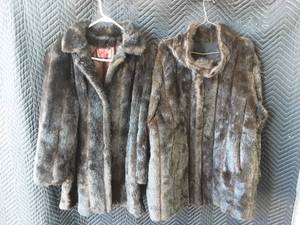 lot 25 image: 2-Faux Fur Coats Size Medium