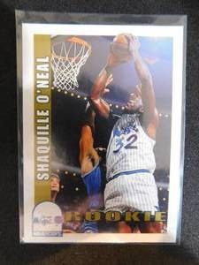 lot 16 image: 1992-93 Hoops Shaquille Oneal Rookie Card #442