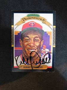 lot 22 image: 1987 Donruss Diamond King Kirby Puckett In Person Autograph