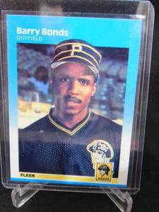 lot 77 image: 1987 Fleer Barry Bonds Rookie Card #604 LK